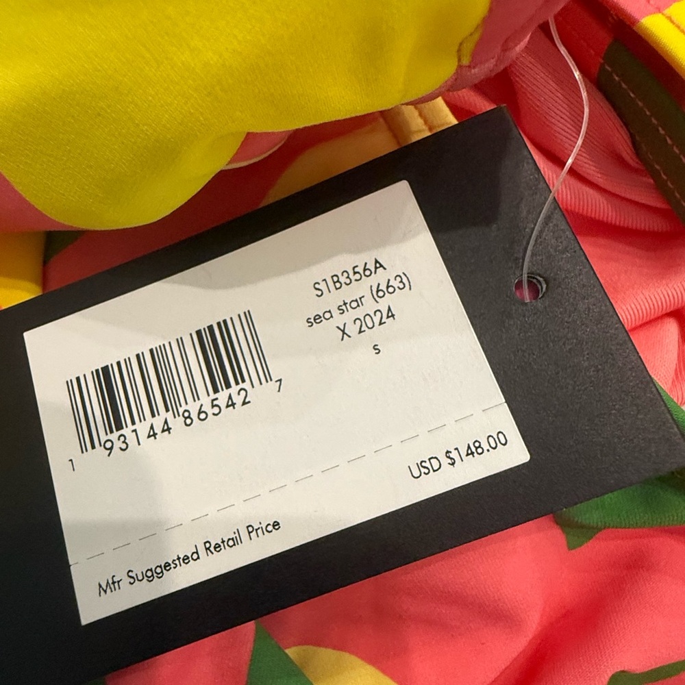 Kate Spade New York Sea Star Pink Lemon One Piece Swim Bathing Suit Size Small - Picture 9 of 12